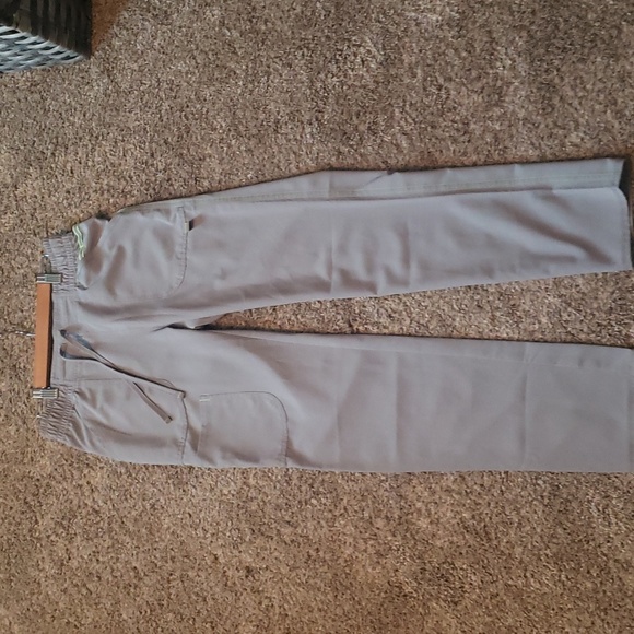 Small Scrub Bottom- Gray with Green Sitching - Picture 2 of 4